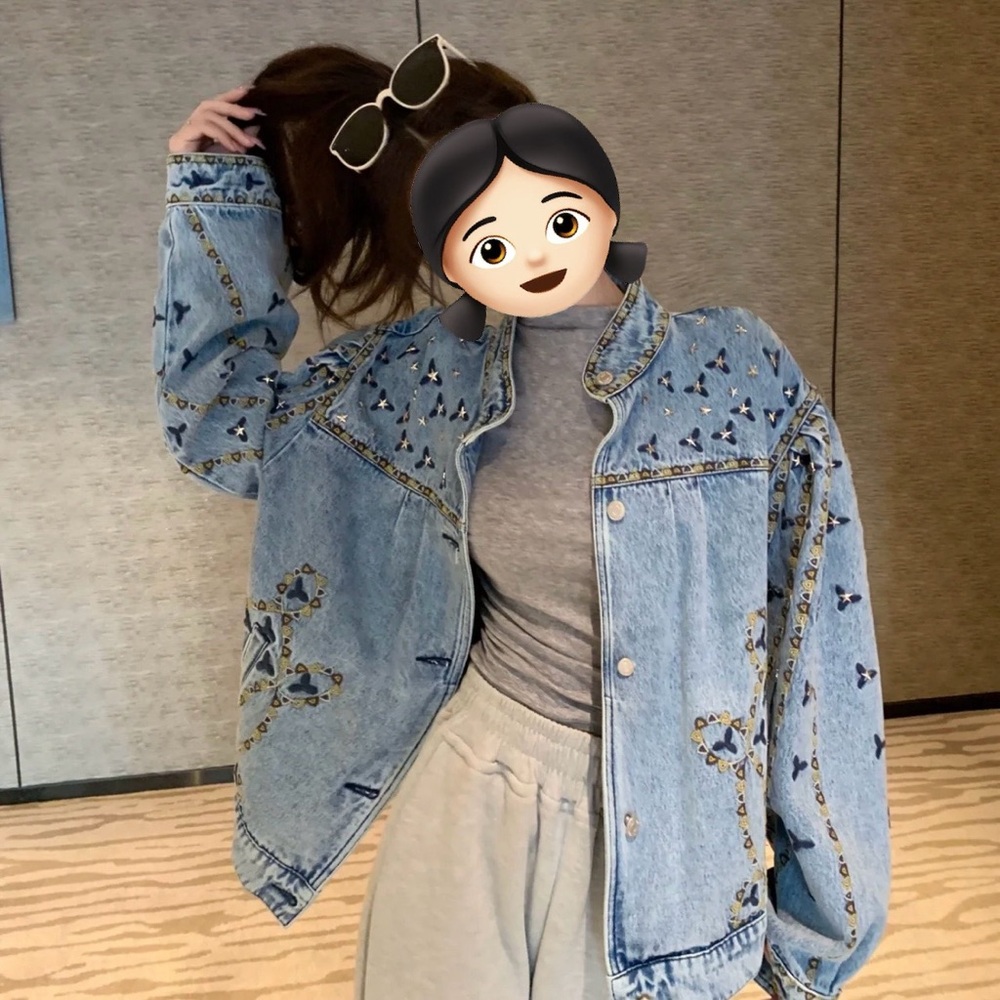 SANDRO - Denim Embellished Jacket - Picture 10 of 14